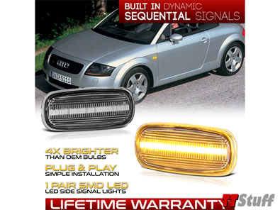 Clear Side Markers - Sequential Amber LED - TT Mk1