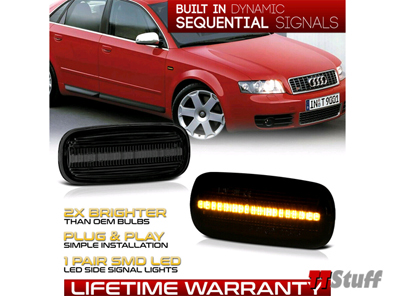 Smoked Side Markers - Sequential Amber LED - TT Mk1